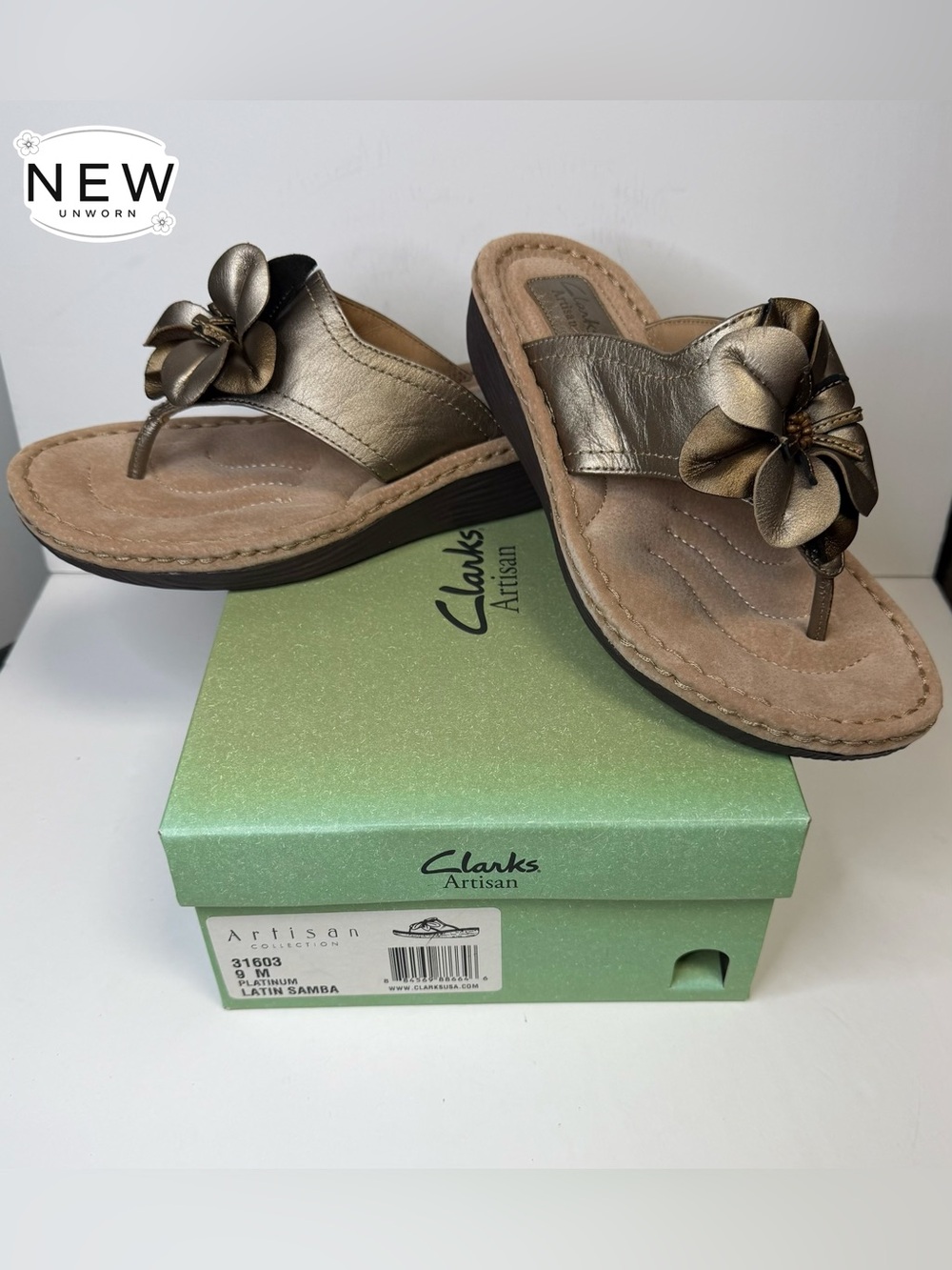 NEW Clarks Latin Samba Platinum Size 9M in Original Box